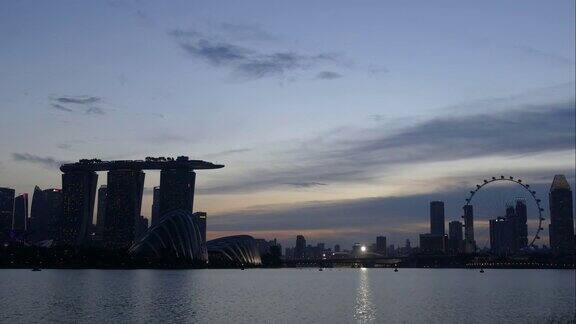 时光流逝的新加坡城市景观