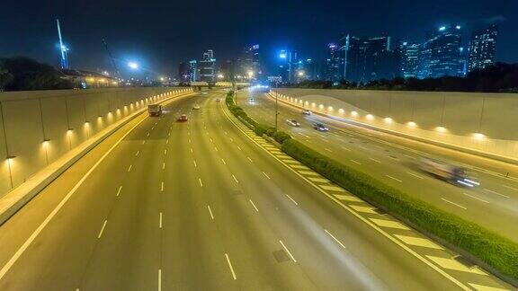 4K时间间隔:新加坡中央商务区交通高速公路的交通状况