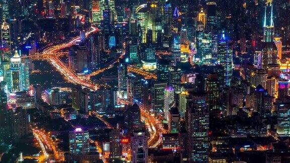 上海霓虹夜路未来主义照亮了中国的摩天大楼