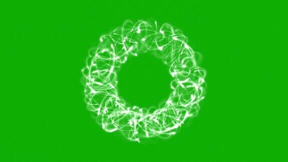 旋转轨道圆形运动图形与绿色屏幕背景