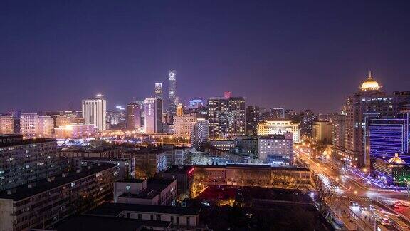 时光流逝日落时分的北京