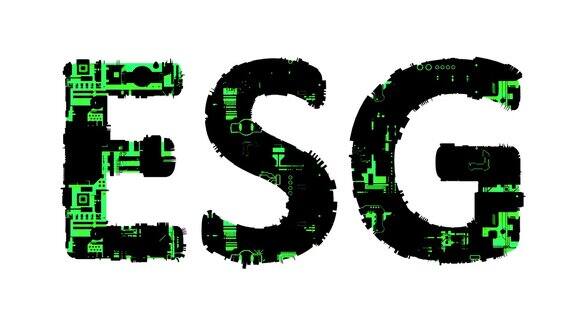 ESG黑绿色控制数字文本隔离循环视频