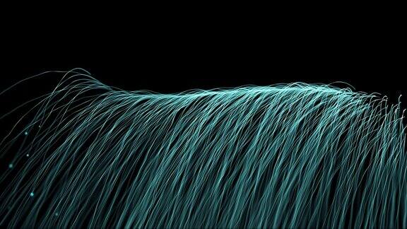 分散的蓝色粒子线的抽象背景