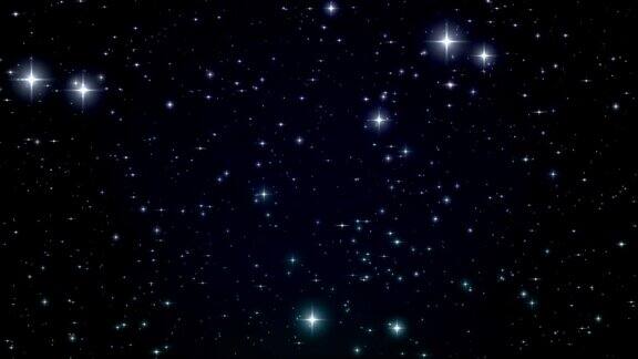 蓝色夜空中的星星循环动画闪光闪烁的美丽夜晚