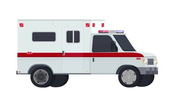 救护车的车运输动画卡通