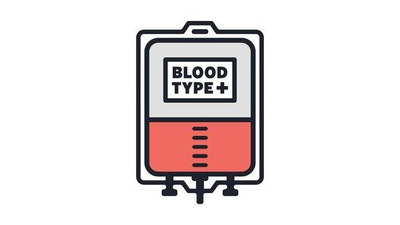 血浆捐赠与阿尔法的直线图标动画