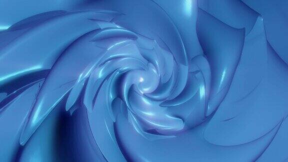 由蓝色发光能量波和高科技魔法线组成的抽象未来主义背景