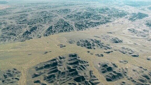 中国新疆戈壁沙漠航拍图