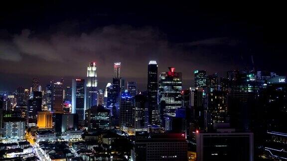 4k延时拍摄的新加坡城市夜景