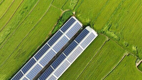 太阳能板鸟瞰图台湾农业景观