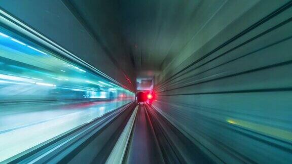 4K时间流逝新加坡城市的地下铁路快速运动