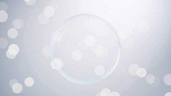 蓝色背景透明气泡3d渲染