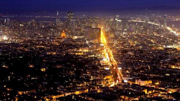 旧金山夜晚时光流逝