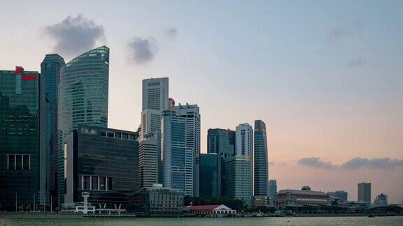 新加坡昼到夜的景象时间推移