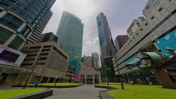 阳光明媚的一天新加坡城市风景著名的莱弗斯地方全景4k时间的推移