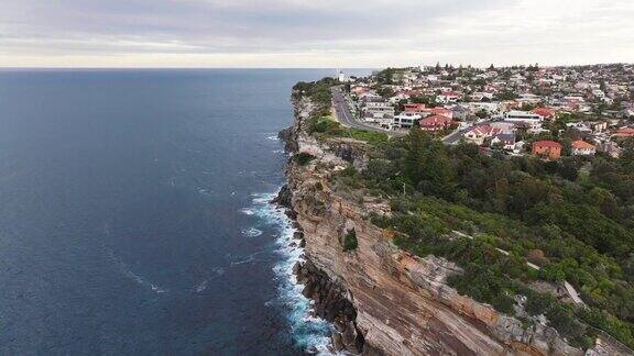 澳大利亚新南威尔士州城市景观和海洋的4K无人机鸟瞰图