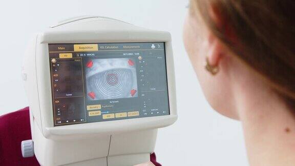 医生用扫描的眼睛控制验光师的显示器眼科诊断设备眼科门诊会诊与矫正