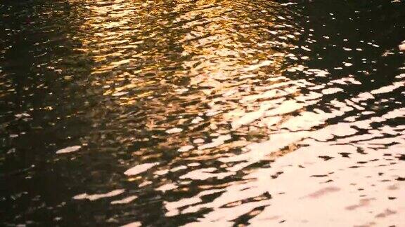 日落时阳光在水波上的反射