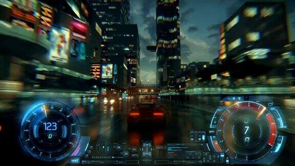 3d假视频游戏赛车模拟夜晚的城市灯雨后第2部分住房和城市发展部