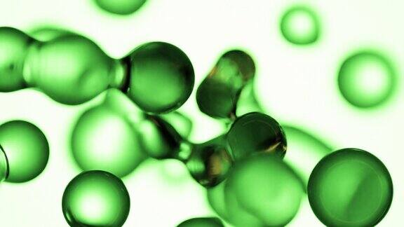 白色背景上的抽象液体绿色