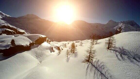 雪景冬季鸟瞰图