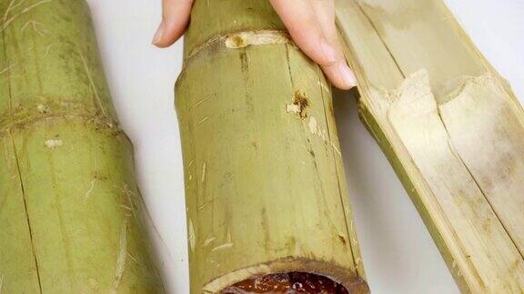 竹笋炒糯米椰奶和豆角