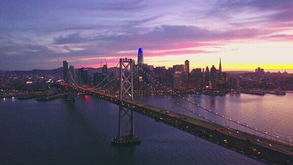 旧金山的空中城市景观视频