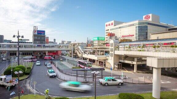 4K延时:旅客拥挤的丰田巴士和名古屋火车站