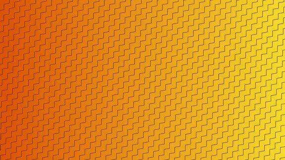 橙色和黄色之字形线对角线移动