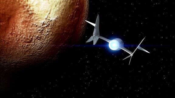 虚构的太空飞机飞过冥王星