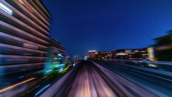 4k时光流逝自动列车速度快于日本东京亚细亚市是日本著名的亚细亚台场线