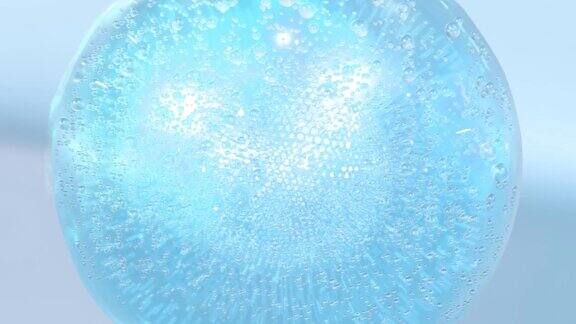 微距拍摄的各种气泡在水中上升的光背景