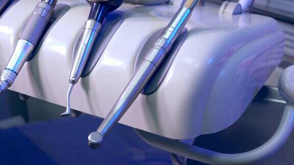 医疗牙医工具和模型颌极端近距离滑块