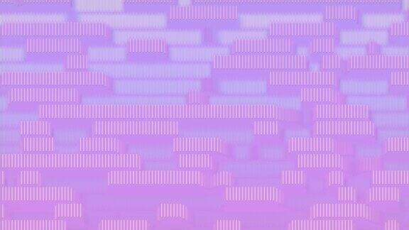 抽象几何背景与波浪霓虹数字流的无缝循环动画3d渲染4K