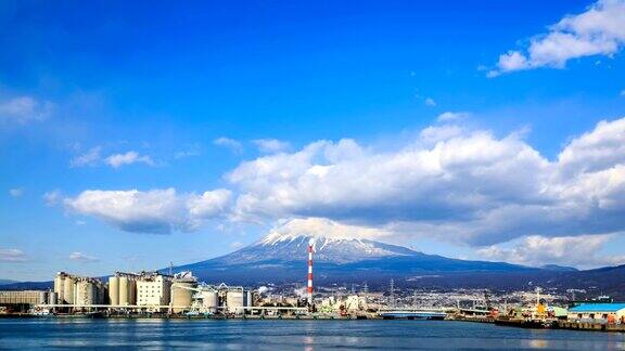 高清延时:富士山和日本工业园区