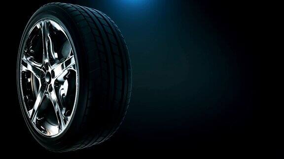 4k质量的3d动画轮胎背景与漂亮的光和无缝循环