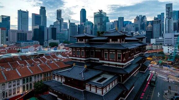 4K延时:新加坡城市从黑夜到白天的日出