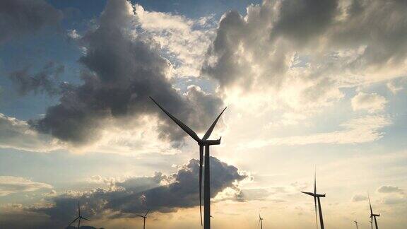 一个高风力涡轮机的低角度视图为农业地区提供能源和供应