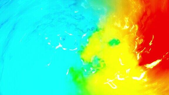 液体彩色表面慢动作彩色背景