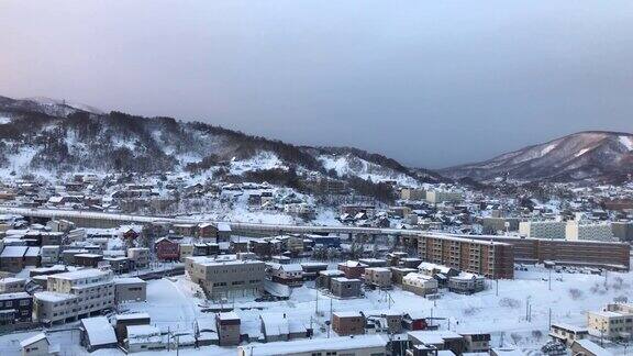 日本北海道小樽城雪景