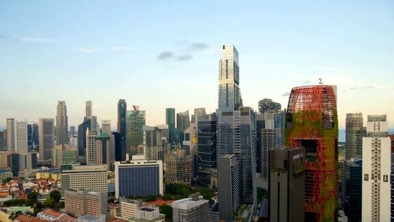 日落在世纪城市在新加坡旋转时间推移