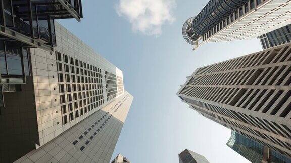 4K延时:新加坡市景办公室金融和商业区向上滚动