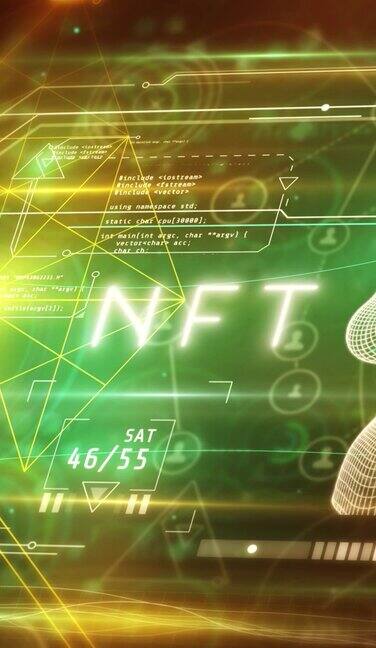 NFT数据数字空间的抽象动画