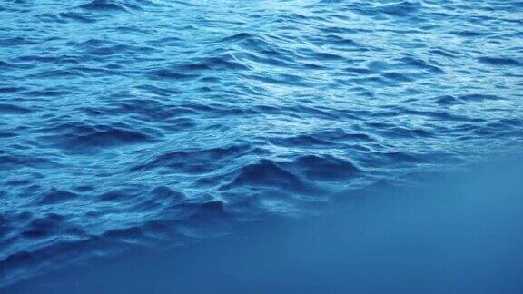 4k海面蓝色的海浪景深