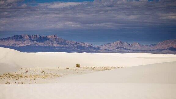 闪光的沙漠在白沙-时间流逝