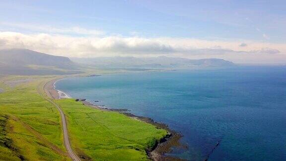 冰岛西部海岸鸟瞰图