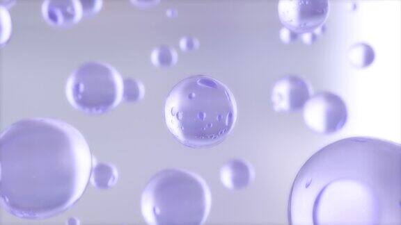 3D化妆品泡沫动画设计在明亮的背景上保湿