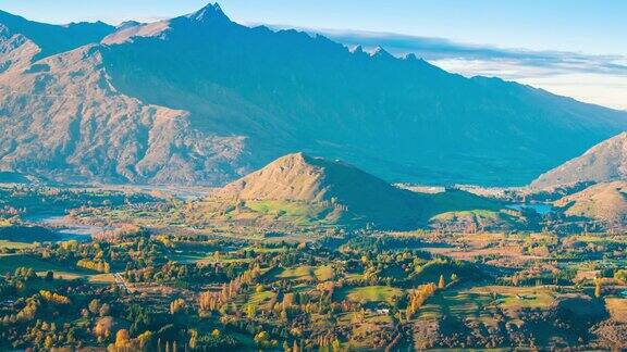 新西兰南岛的全景自然景观