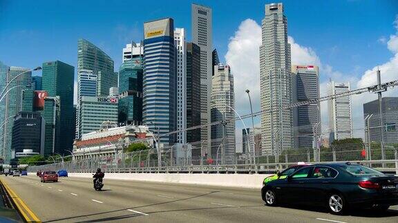 时间流逝新加坡的城市景观和人们在新加坡的城市行走