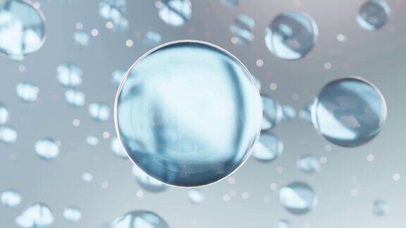 MacroLiquidBubblesBubbleswater透明凝胶液体霜化妆品样品质地与泡沫3d面霜无缝透明3d渲染